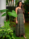 'Audrey' Tie-back Bagru Block-printed Pure Cotton Dress