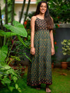 'Audrey' Tie-back Bagru Block-printed Pure Cotton Dress