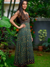 'Audrey' Tie-back Bagru Block-printed Pure Cotton Dress