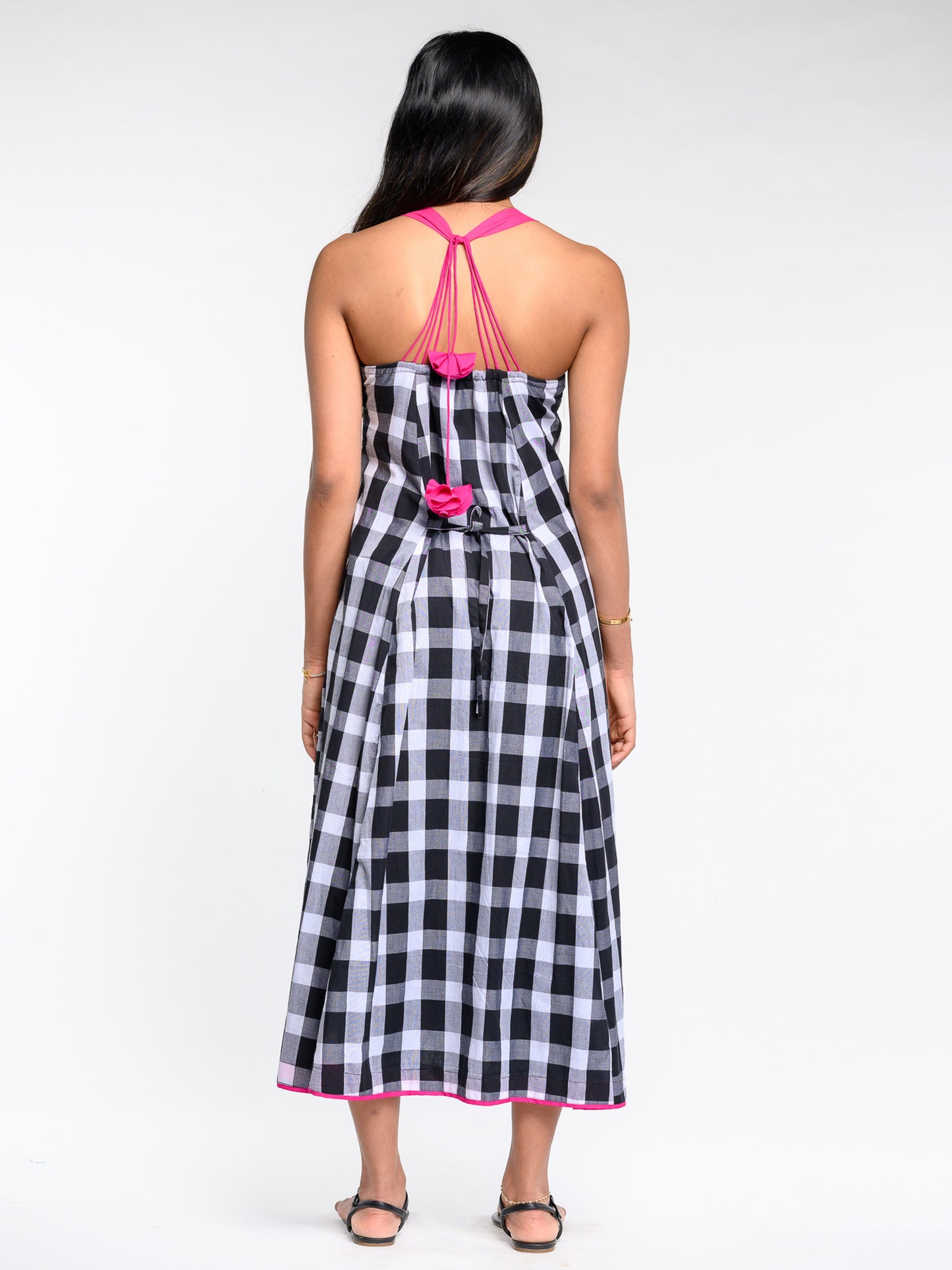 Ivy Handwoven Checkered Pure Cotton Dress