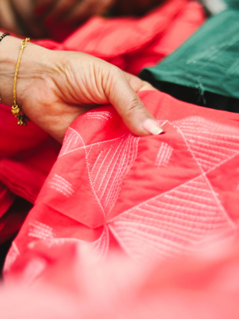 'Sangria' Hand-dyed Shibori Vegan Silk Dress