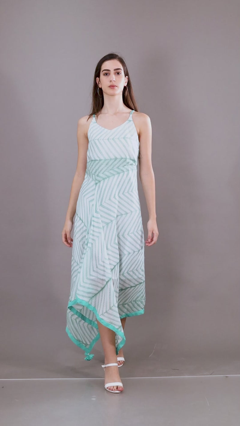 'Inaaya' Hand-dyed Shibori Vegan Silk High-low Dress