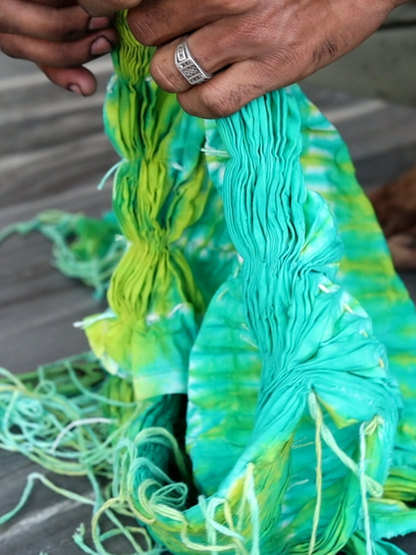 'Green Goddess' Hand-dyed Shibori Pure Cotton Tunic